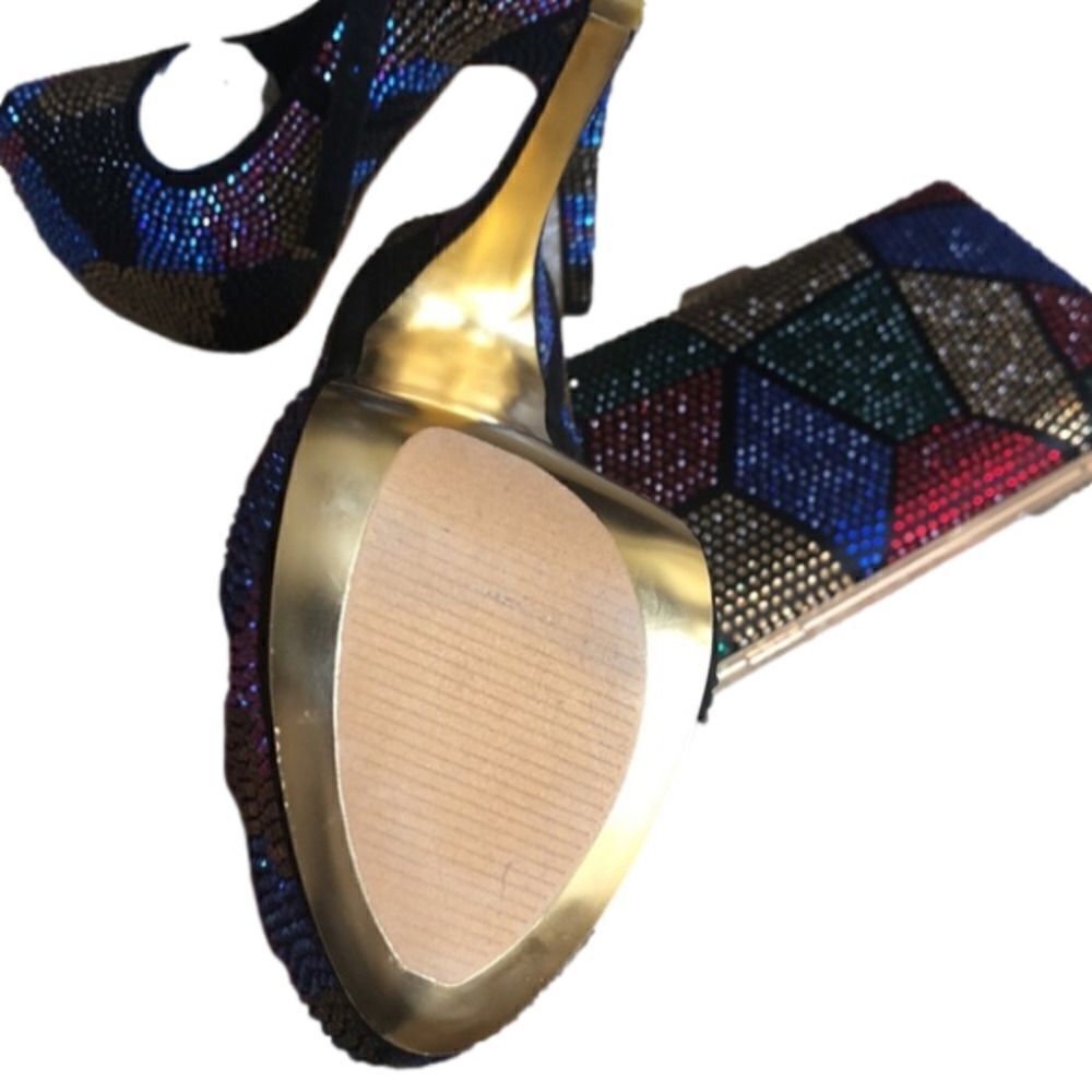 RHINESTONE Colorful Rhinestone Heels! Only The Shoes! ( Clutch Not Including) - Picture 7 of 7